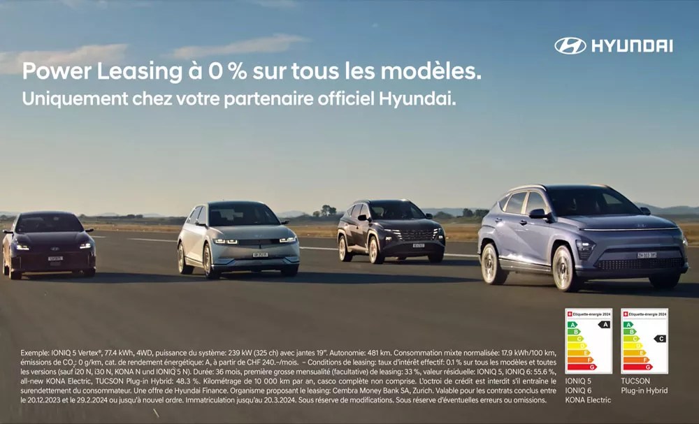 Hyundai Power Leasing à 0% - Hyundai Suisse 